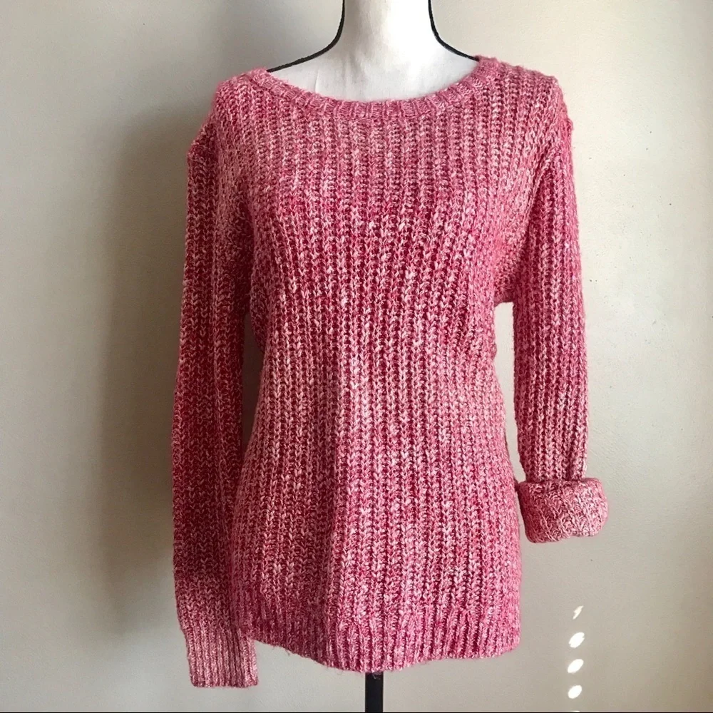 [Lucky Brand] Pink Knit Long Sleeve Comfy Sweater